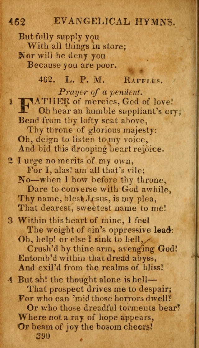 Evangelical Hymns: for private, family, social, and public worship; selected from various authors (3rd ed. enl.) page 390