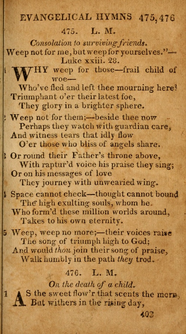 Evangelical Hymns: for private, family, social, and public worship; selected from various authors (3rd ed. enl.) page 403