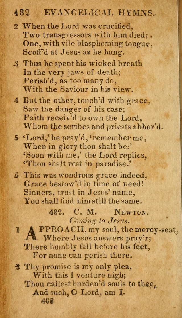 Evangelical Hymns: for private, family, social, and public worship; selected from various authors (3rd ed. enl.) page 408