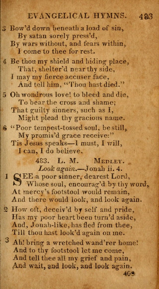 Evangelical Hymns: for private, family, social, and public worship; selected from various authors (3rd ed. enl.) page 409