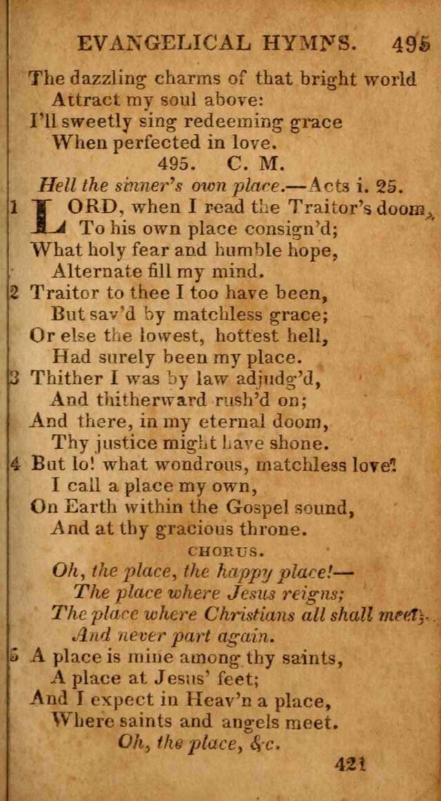 Evangelical Hymns: for private, family, social, and public worship; selected from various authors (3rd ed. enl.) page 421