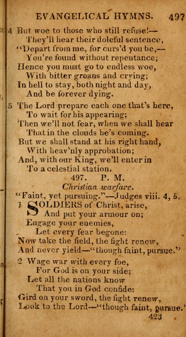 Evangelical Hymns: for private, family, social, and public worship; selected from various authors (3rd ed. enl.) page 423