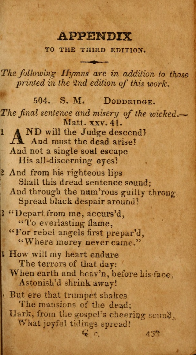 Evangelical Hymns: for private, family, social, and public worship; selected from various authors (3rd ed. enl.) page 433