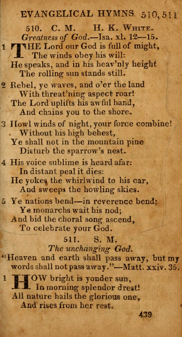 Evangelical Hymns: for private, family, social, and public worship; selected from various authors (3rd ed. enl.) page 439