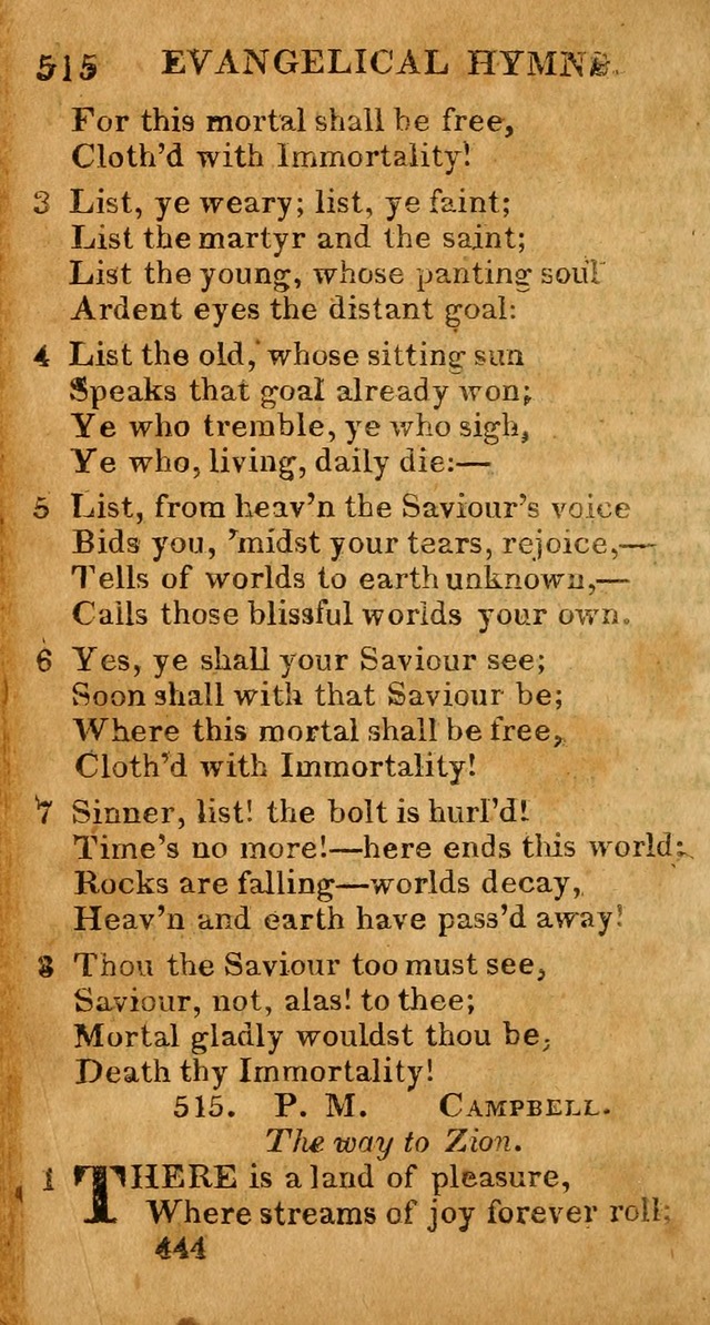 Evangelical Hymns: for private, family, social, and public worship; selected from various authors (3rd ed. enl.) page 444