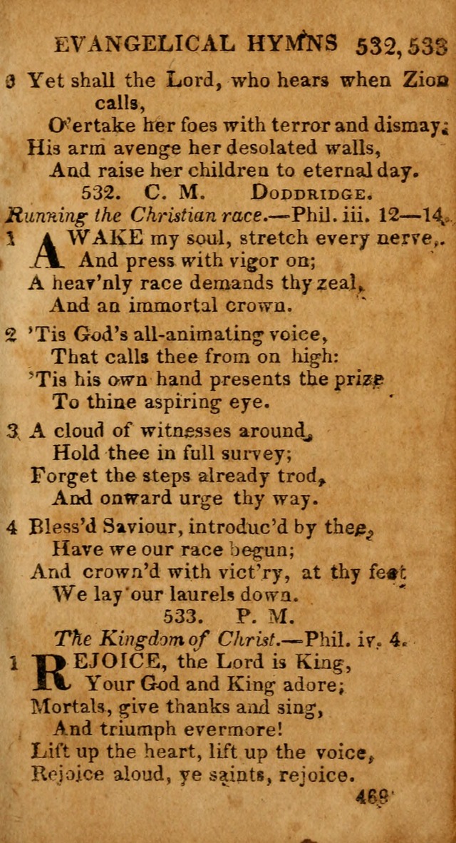 Evangelical Hymns: for private, family, social, and public worship; selected from various authors (3rd ed. enl.) page 469