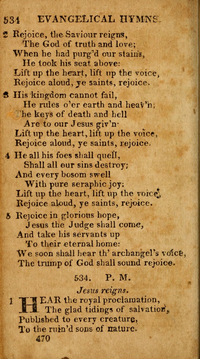 Evangelical Hymns: for private, family, social, and public worship; selected from various authors (3rd ed. enl.) page 470