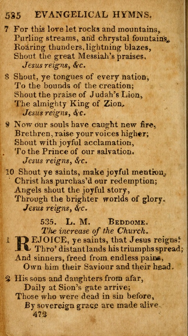 Evangelical Hymns: for private, family, social, and public worship; selected from various authors (3rd ed. enl.) page 472