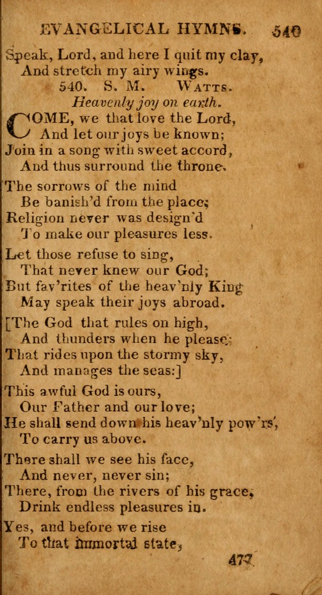 Evangelical Hymns: for private, family, social, and public worship; selected from various authors (3rd ed. enl.) page 477