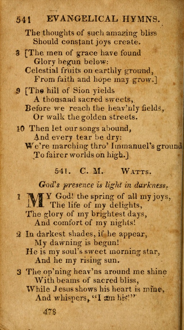 Evangelical Hymns: for private, family, social, and public worship; selected from various authors (3rd ed. enl.) page 478