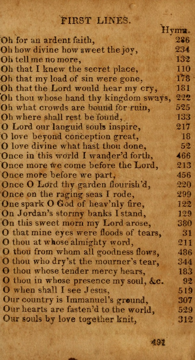 Evangelical Hymns: for private, family, social, and public worship; selected from various authors (3rd ed. enl.) page 491