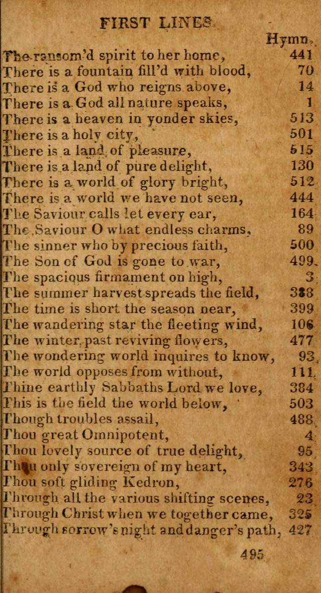 Evangelical Hymns: for private, family, social, and public worship; selected from various authors (3rd ed. enl.) page 495