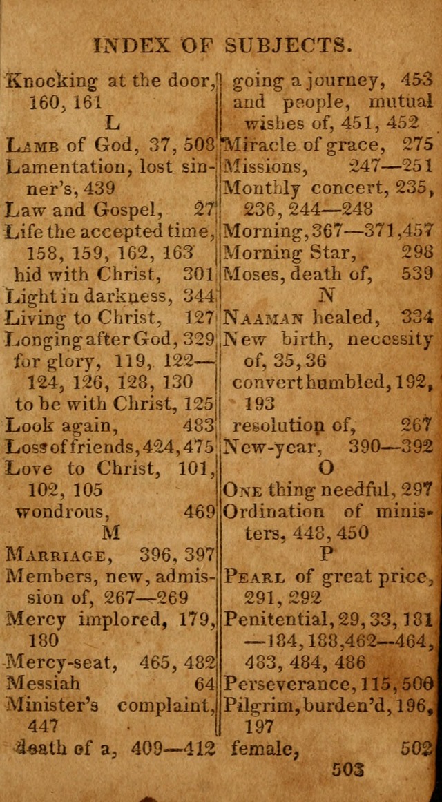 Evangelical Hymns: for private, family, social, and public worship; selected from various authors (3rd ed. enl.) page 503