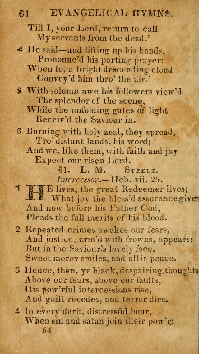 Evangelical Hymns: for private, family, social, and public worship; selected from various authors (3rd ed. enl.) page 54