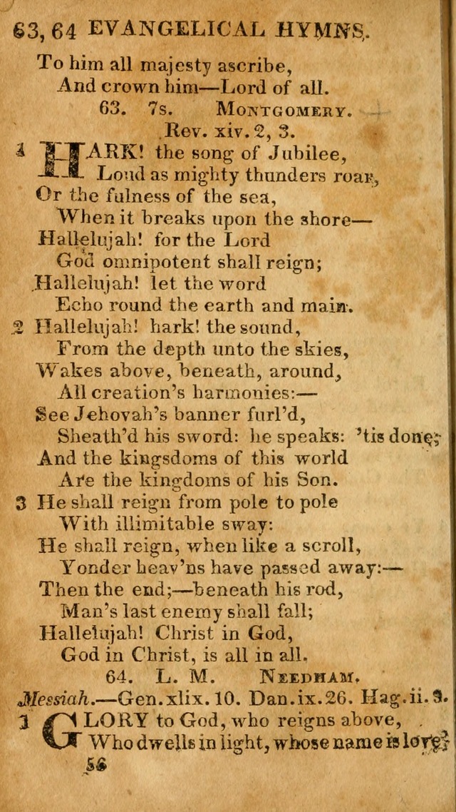 Evangelical Hymns: for private, family, social, and public worship; selected from various authors (3rd ed. enl.) page 56