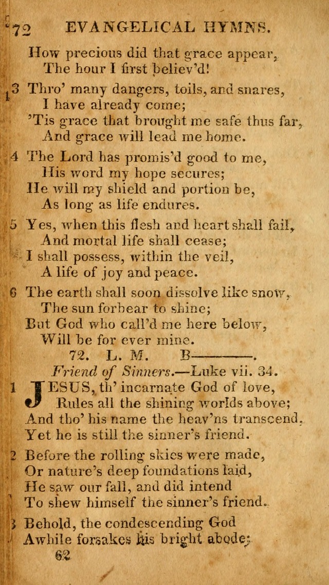 Evangelical Hymns: for private, family, social, and public worship; selected from various authors (3rd ed. enl.) page 62