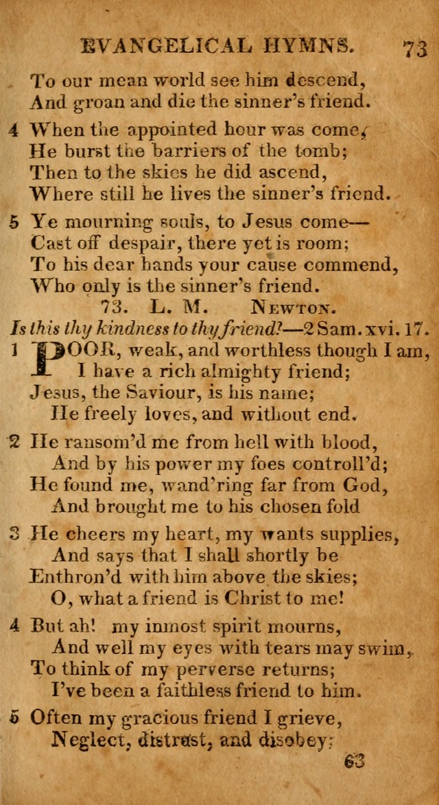 Evangelical Hymns: for private, family, social, and public worship; selected from various authors (3rd ed. enl.) page 63