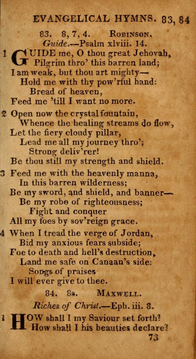 Evangelical Hymns: for private, family, social, and public worship; selected from various authors (3rd ed. enl.) page 73