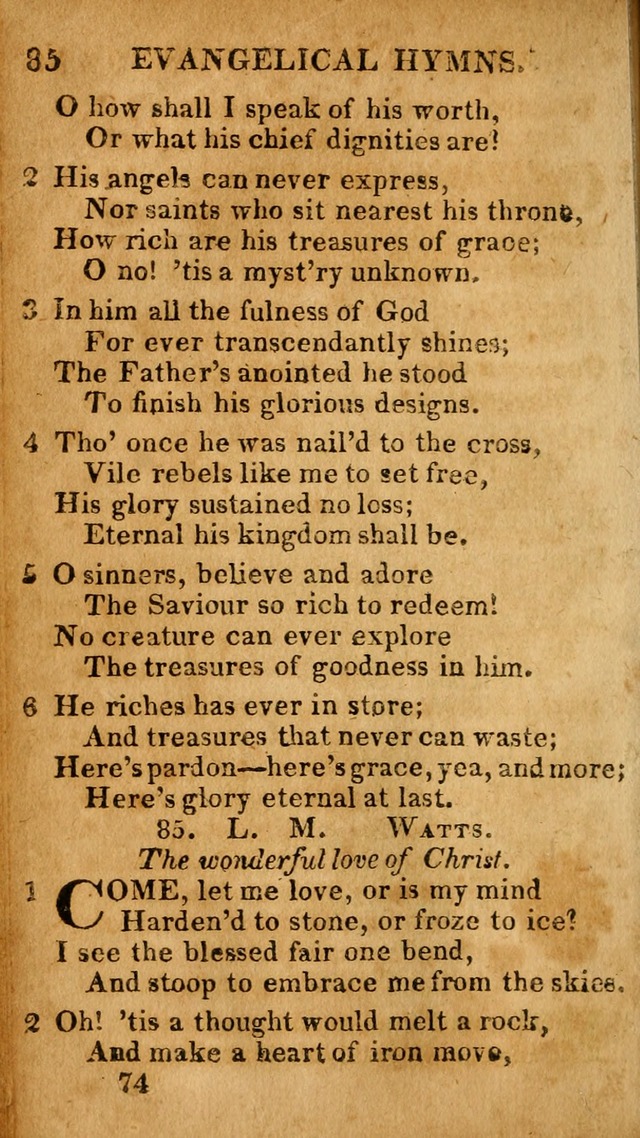 Evangelical Hymns: for private, family, social, and public worship; selected from various authors (3rd ed. enl.) page 74