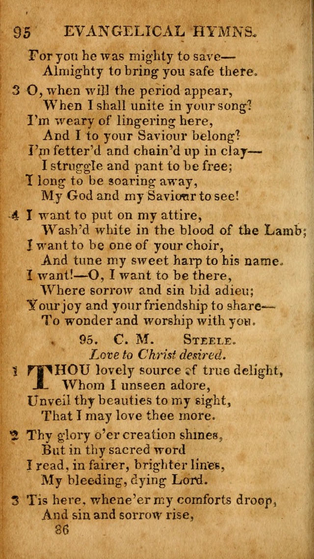 Evangelical Hymns: for private, family, social, and public worship; selected from various authors (3rd ed. enl.) page 86