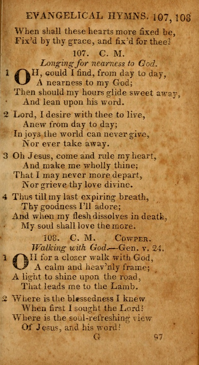 Evangelical Hymns: for private, family, social, and public worship; selected from various authors (3rd ed. enl.) page 97