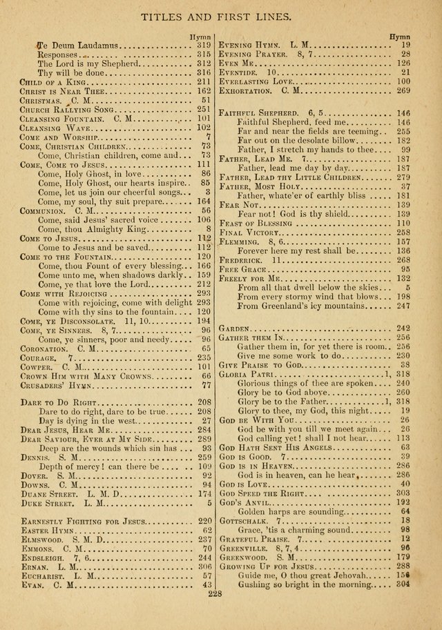 The Epworth Hymnal: containing standard hymns of the Church, songs for the Sunday-School, songs for social services, songs for the home circle, songs for special occasions page 233