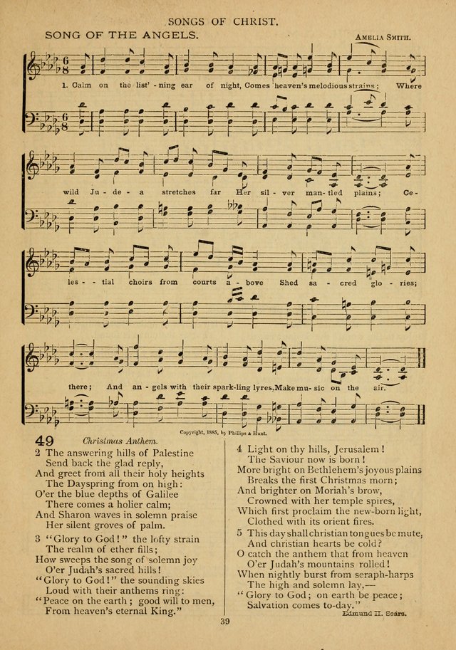 The Epworth Hymnal: containing standard hymns of the Church, songs for the Sunday-School, songs for social services, songs for the home circle, songs for special occasions page 44