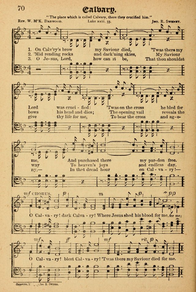 The Emory Hymnal: a collection of sacred hymns and music for use in public worship, Sunday-schools, social meetings and family worship page 70