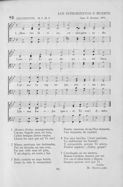 El Himnario para el uso de las Iglesias Evangelicas de Habla Espanola en Todo el Mundo page 101