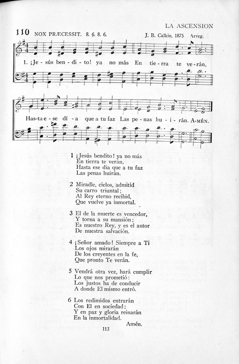 El Himnario para el uso de las Iglesias Evangelicas de Habla Espanola en Todo el Mundo page 113