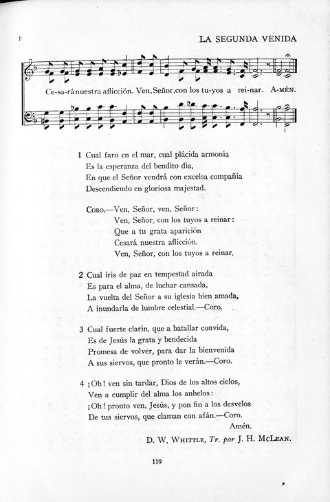 El Himnario para el uso de las Iglesias Evangelicas de Habla Espanola en Todo el Mundo page 119