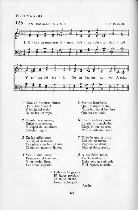 El Himnario para el uso de las Iglesias Evangelicas de Habla Espanola en Todo el Mundo page 130