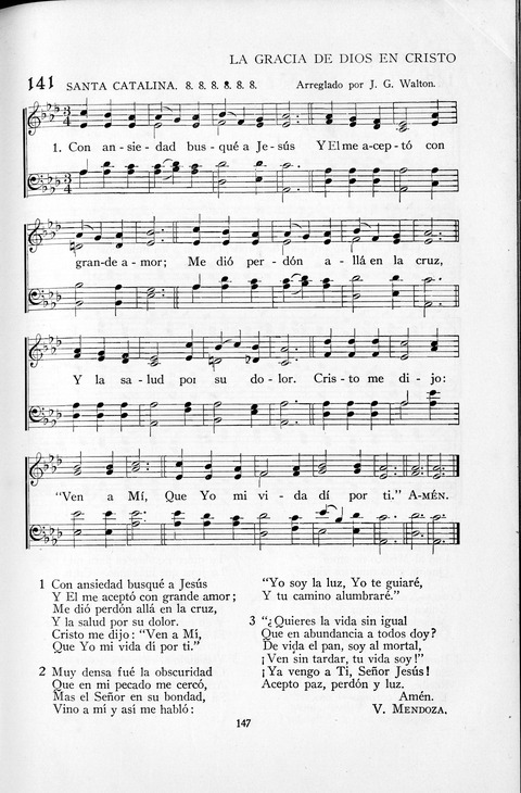 El Himnario para el uso de las Iglesias Evangelicas de Habla Espanola en Todo el Mundo page 147
