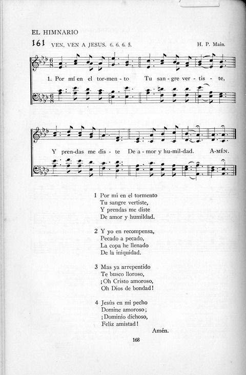 El Himnario para el uso de las Iglesias Evangelicas de Habla Espanola en Todo el Mundo page 168
