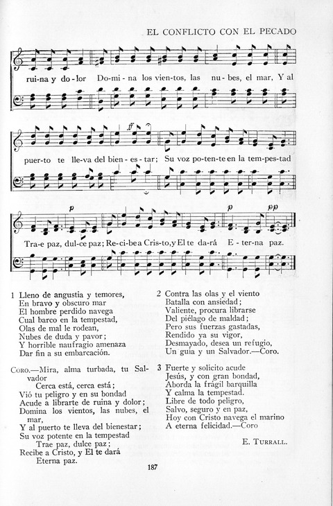 El Himnario para el uso de las Iglesias Evangelicas de Habla Espanola en Todo el Mundo page 187