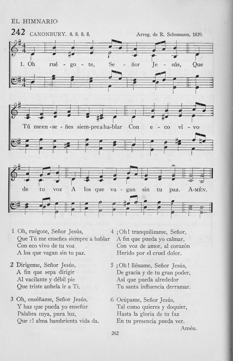 El Himnario para el uso de las Iglesias Evangelicas de Habla Espanola en Todo el Mundo page 262