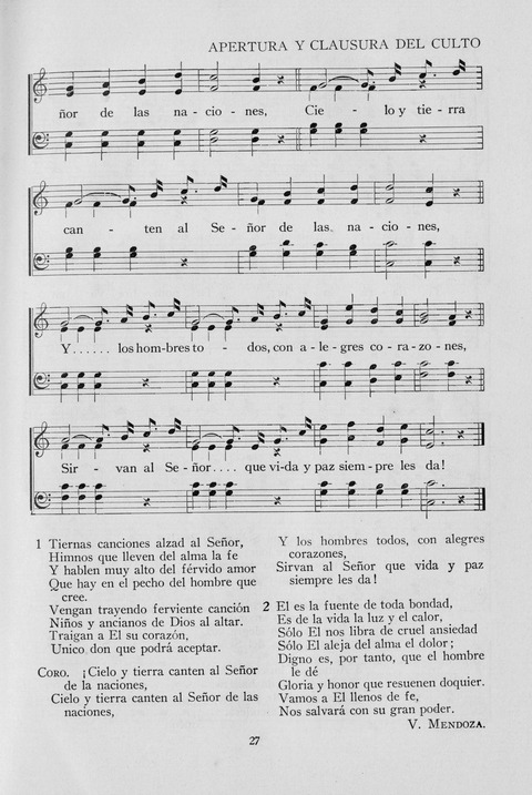 El Himnario para el uso de las Iglesias Evangelicas de Habla Espanola en Todo el Mundo page 27