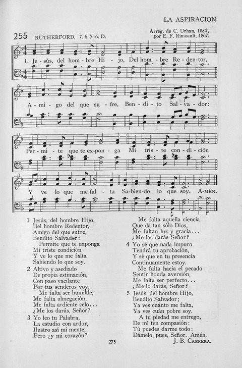 El Himnario para el uso de las Iglesias Evangelicas de Habla Espanola en Todo el Mundo page 275
