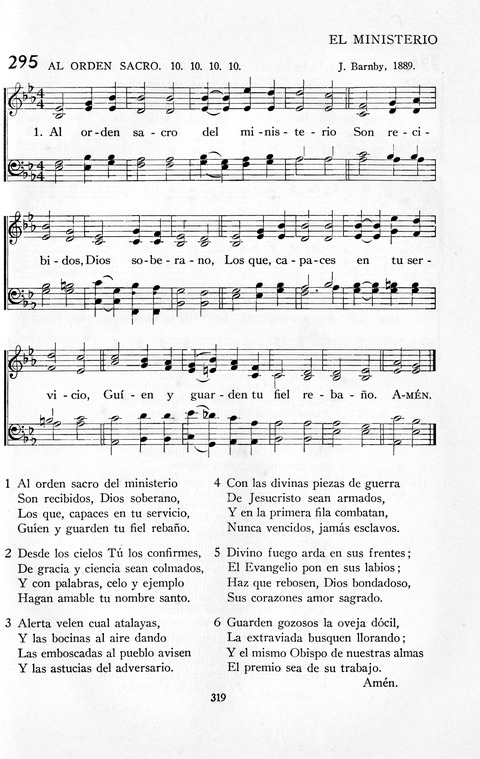 El Himnario para el uso de las Iglesias Evangelicas de Habla Espanola en Todo el Mundo page 319