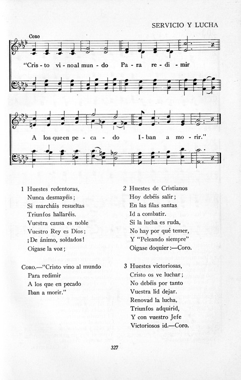 El Himnario para el uso de las Iglesias Evangelicas de Habla Espanola en Todo el Mundo page 327