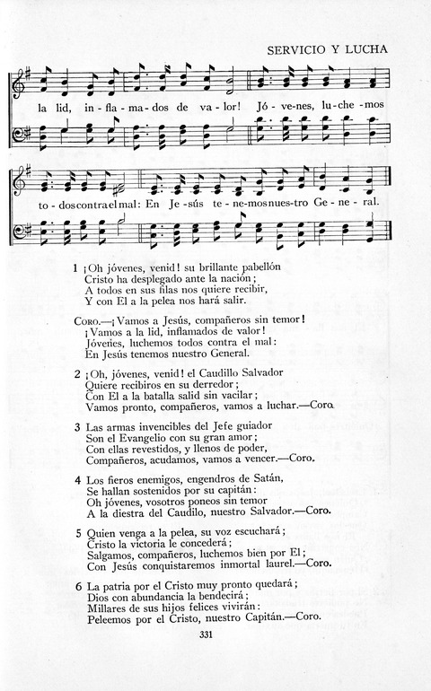 El Himnario para el uso de las Iglesias Evangelicas de Habla Espanola en Todo el Mundo page 331