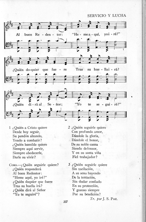 El Himnario para el uso de las Iglesias Evangelicas de Habla Espanola en Todo el Mundo page 337