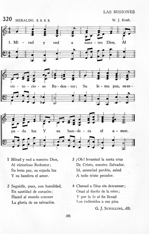 El Himnario para el uso de las Iglesias Evangelicas de Habla Espanola en Todo el Mundo page 351