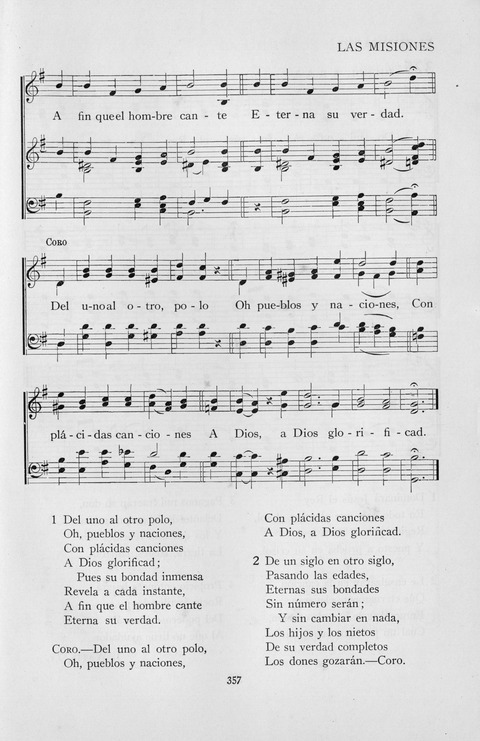 El Himnario para el uso de las Iglesias Evangelicas de Habla Espanola en Todo el Mundo page 357