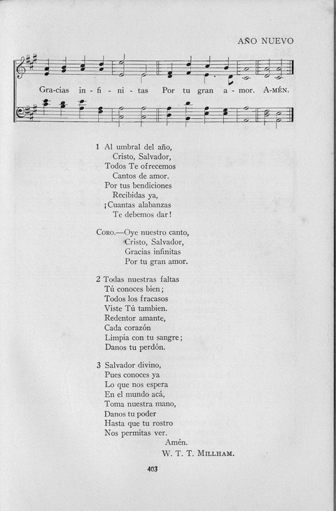 El Himnario para el uso de las Iglesias Evangelicas de Habla Espanola en Todo el Mundo page 403