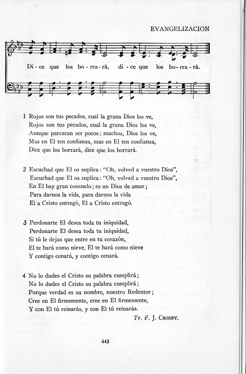 El Himnario para el uso de las Iglesias Evangelicas de Habla Espanola en Todo el Mundo page 444
