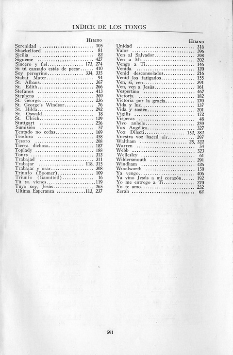 El Himnario para el uso de las Iglesias Evangelicas de Habla Espanola en Todo el Mundo page 591