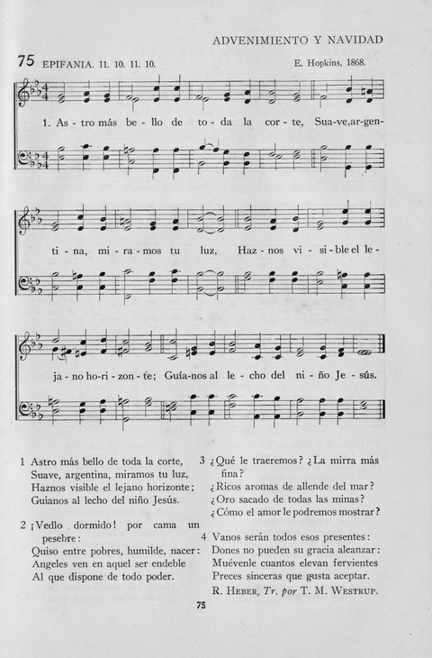 El Himnario para el uso de las Iglesias Evangelicas de Habla Espanola en Todo el Mundo page 75