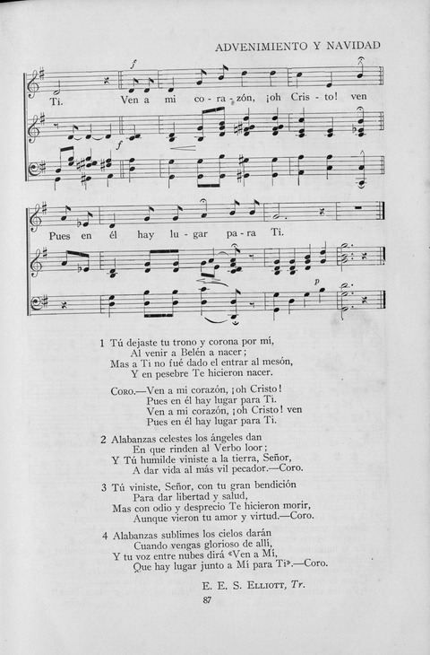 El Himnario para el uso de las Iglesias Evangelicas de Habla Espanola en Todo el Mundo page 87