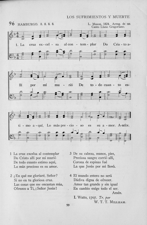 El Himnario para el uso de las Iglesias Evangelicas de Habla Espanola en Todo el Mundo page 99